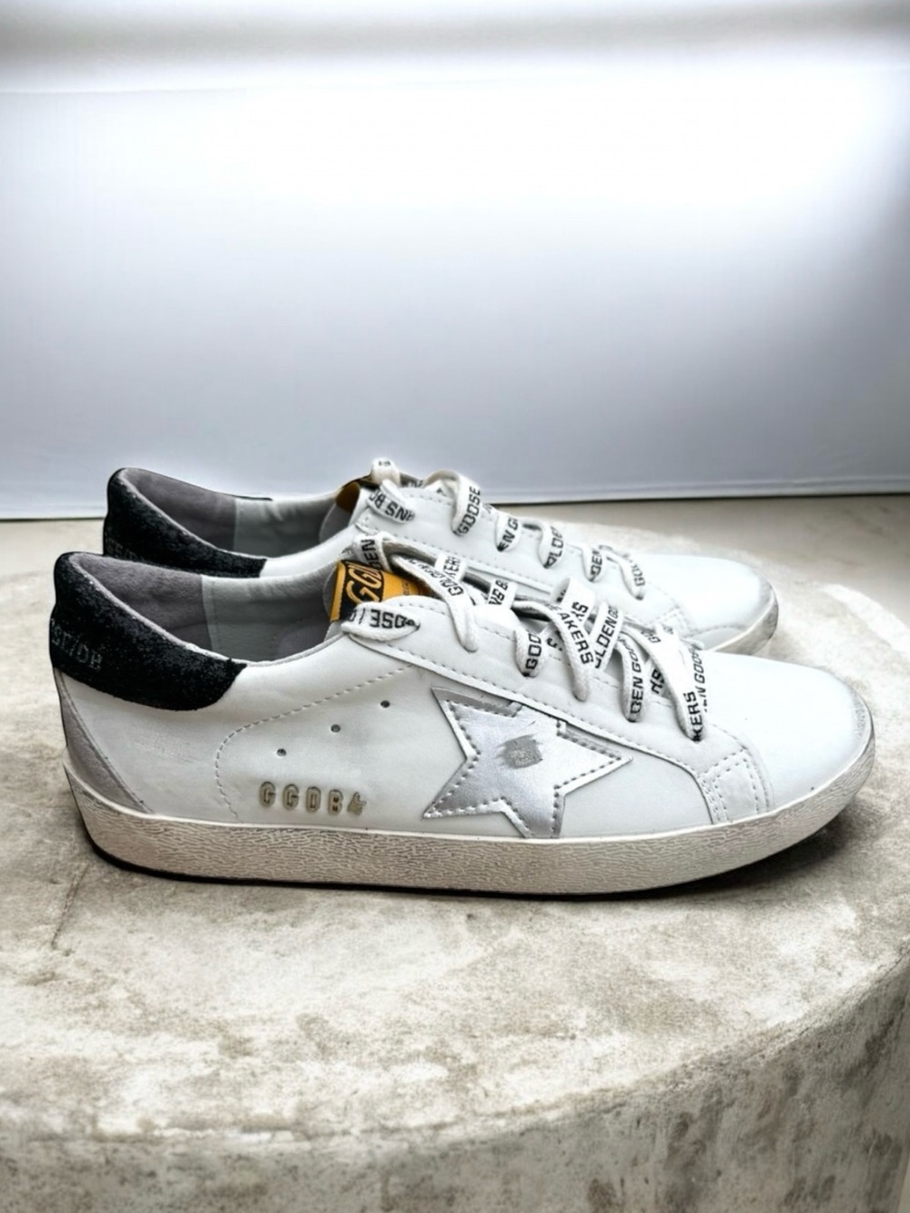 🆕 Golden Goose Super Star Sneakers White Leather Glitter